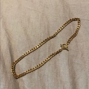 Gold plated curb chain necklace